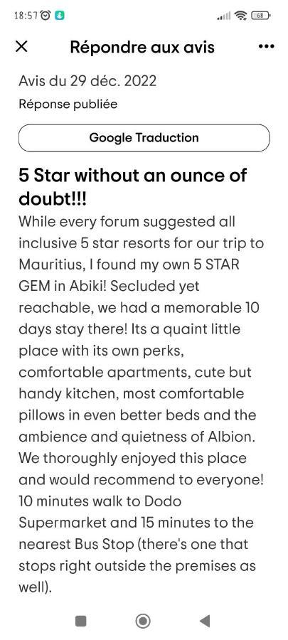 Abiki Mauritius Daire Albion Dış mekan fotoğraf